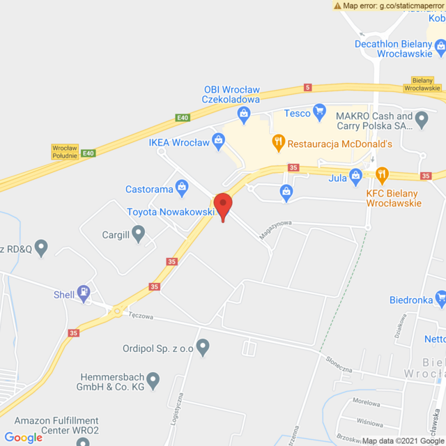 Lokalizacja Toyota Wrocław - Bielany